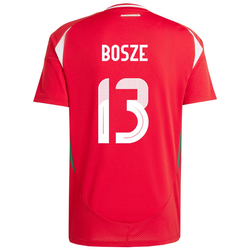 Bambino Maglia Ungheria Levente Bősze #13 Rosso Kit Gara Home 24-26 Maglietta