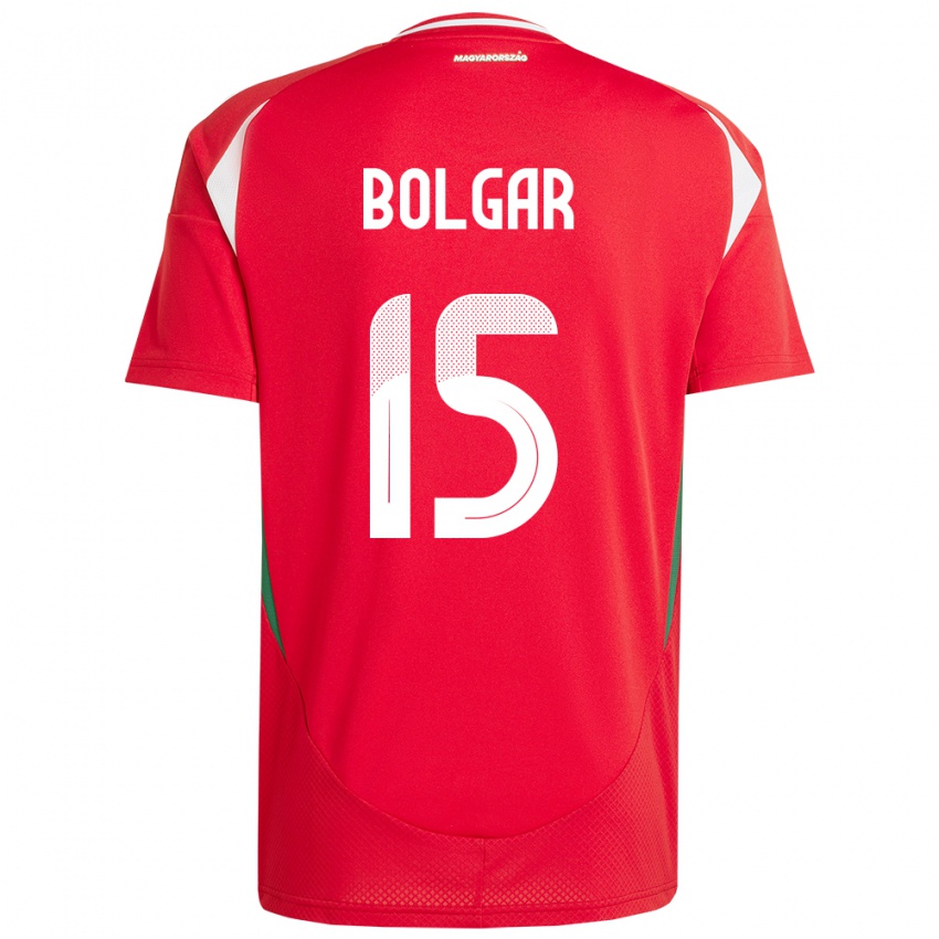 Bambino Maglia Ungheria Botond Bolgár #15 Rosso Kit Gara Home 24-26 Maglietta