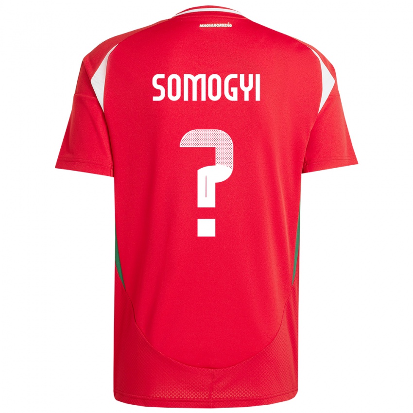 Bambino Maglia Ungheria Ádám Somogyi #0 Rosso Kit Gara Home 24-26 Maglietta