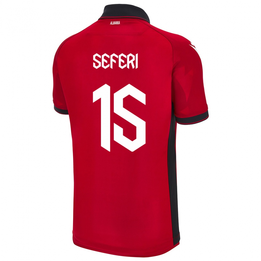 Bambino Maglia Albania Taulant Seferi #15 Rosso Kit Gara Home 24-26 Maglietta