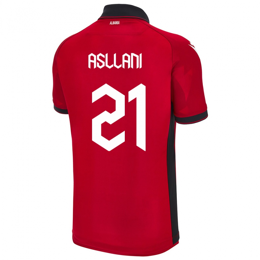 Bambino Maglia Albania Kristjan Asllani #21 Rosso Kit Gara Home 24-26 Maglietta