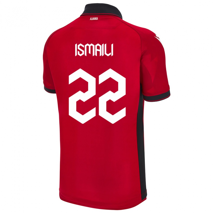 Bambino Maglia Albania Ysni Ismaili #22 Rosso Kit Gara Home 24-26 Maglietta