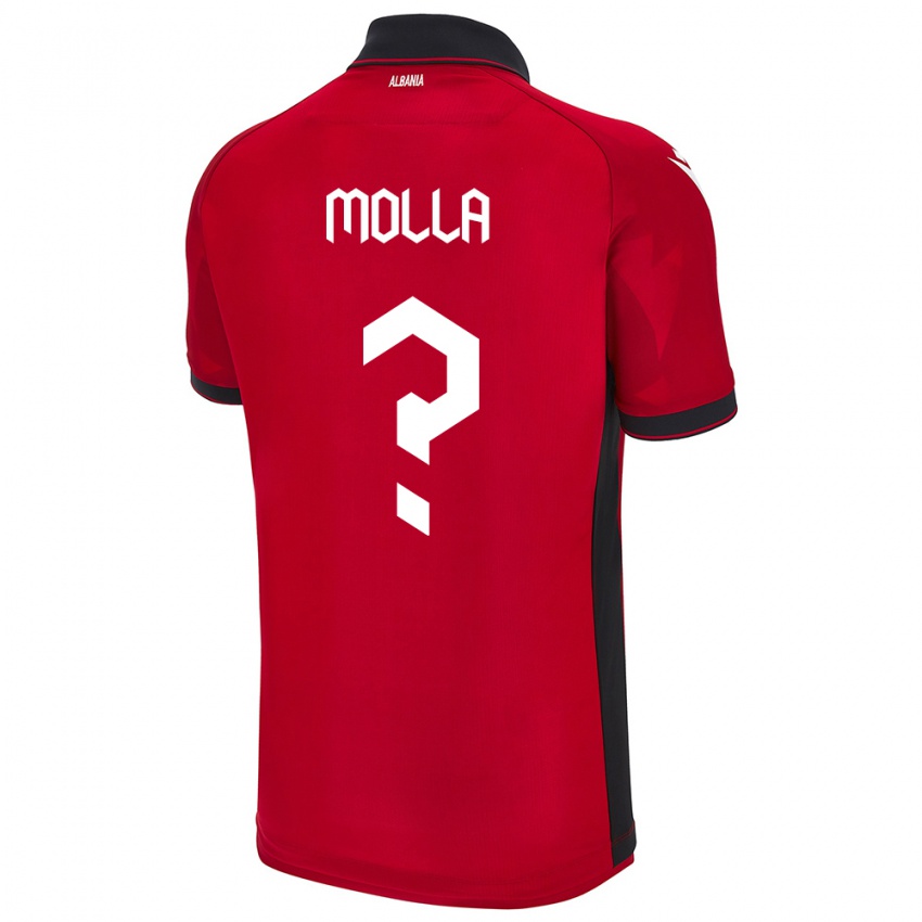 Bambino Maglia Albania Marco Molla #0 Rosso Kit Gara Home 24-26 Maglietta