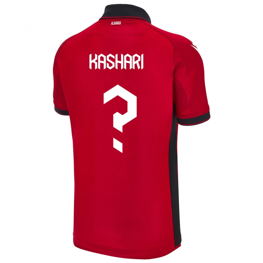 Bambino Maglia Albania Klaus Kashari #0 Rosso Kit Gara Home 24-26 Maglietta