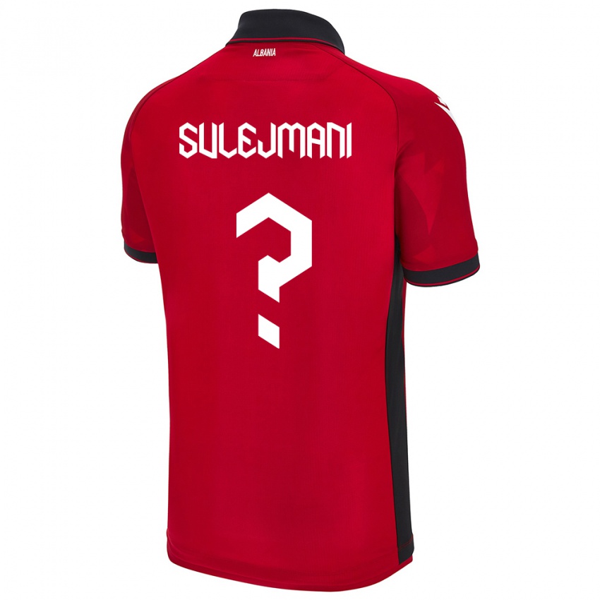 Bambino Maglia Albania Muhadin Sulejmani #0 Rosso Kit Gara Home 24-26 Maglietta