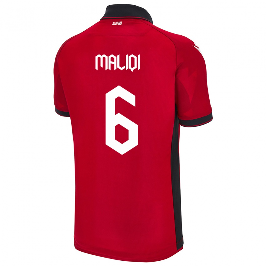 Bambino Maglia Albania Sara Maliqi #6 Rosso Kit Gara Home 24-26 Maglietta