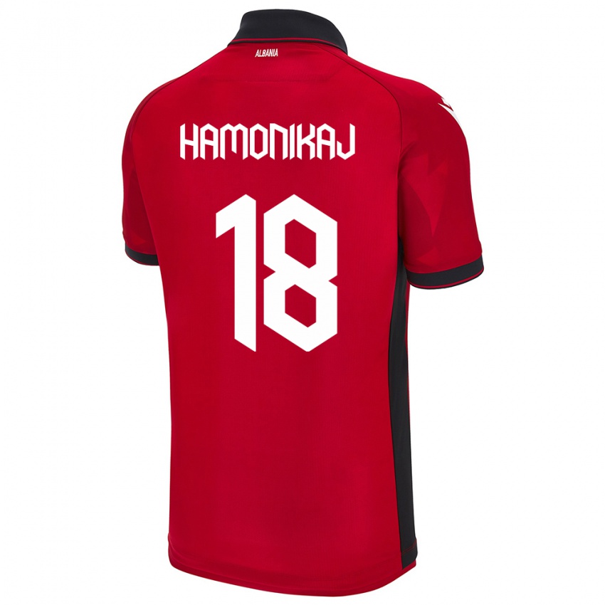 Bambino Maglia Albania Klea Hamonikaj #18 Rosso Kit Gara Home 24-26 Maglietta