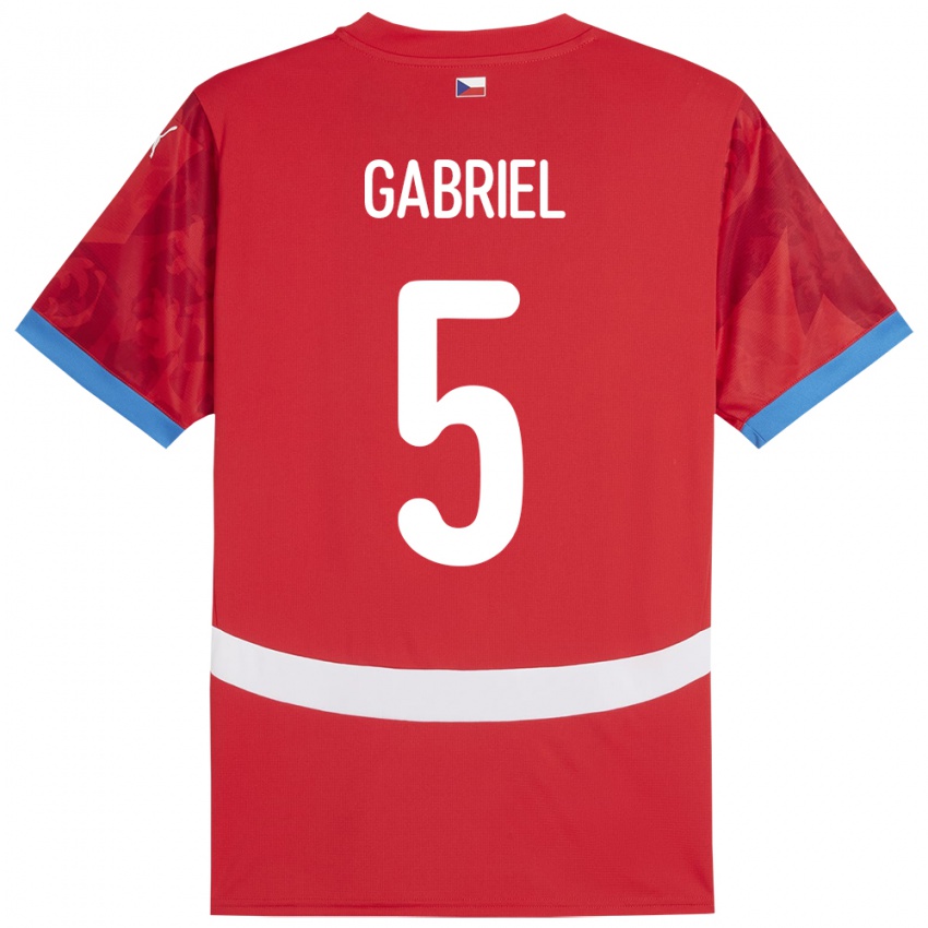 Bambino Maglia Cechia Adam Gabriel #5 Rosso Kit Gara Home 24-26 Maglietta