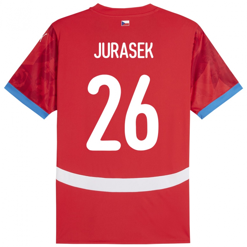 Bambino Maglia Cechia Matej Jurasek #26 Rosso Kit Gara Home 24-26 Maglietta