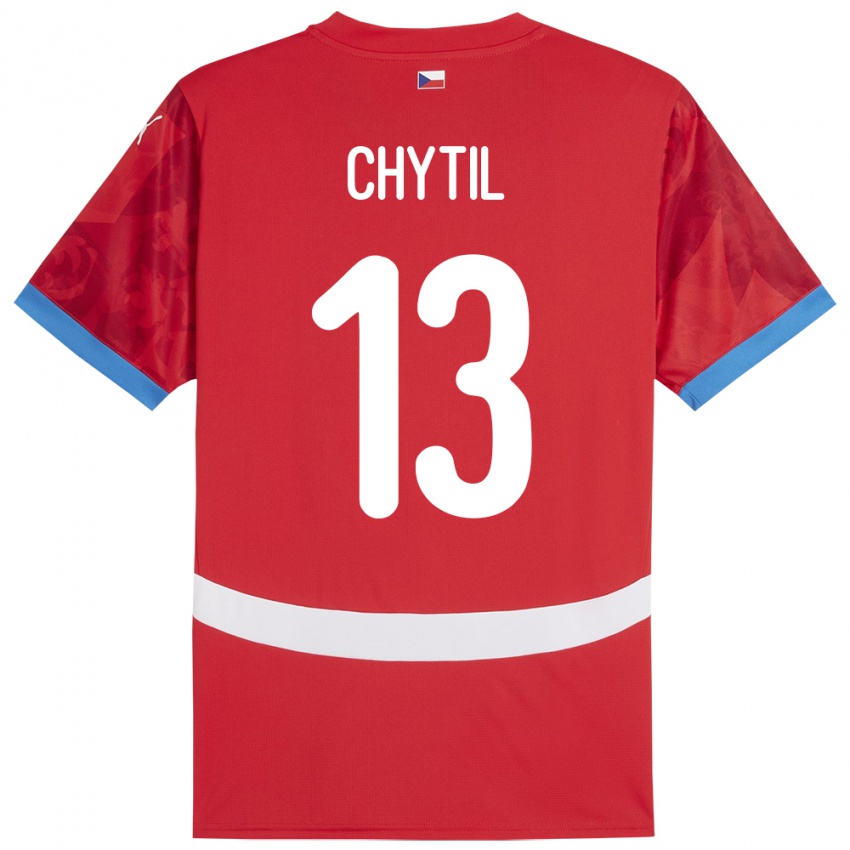 Bambino Maglia Cechia Mojmir Chytil #13 Rosso Kit Gara Home 24-26 Maglietta