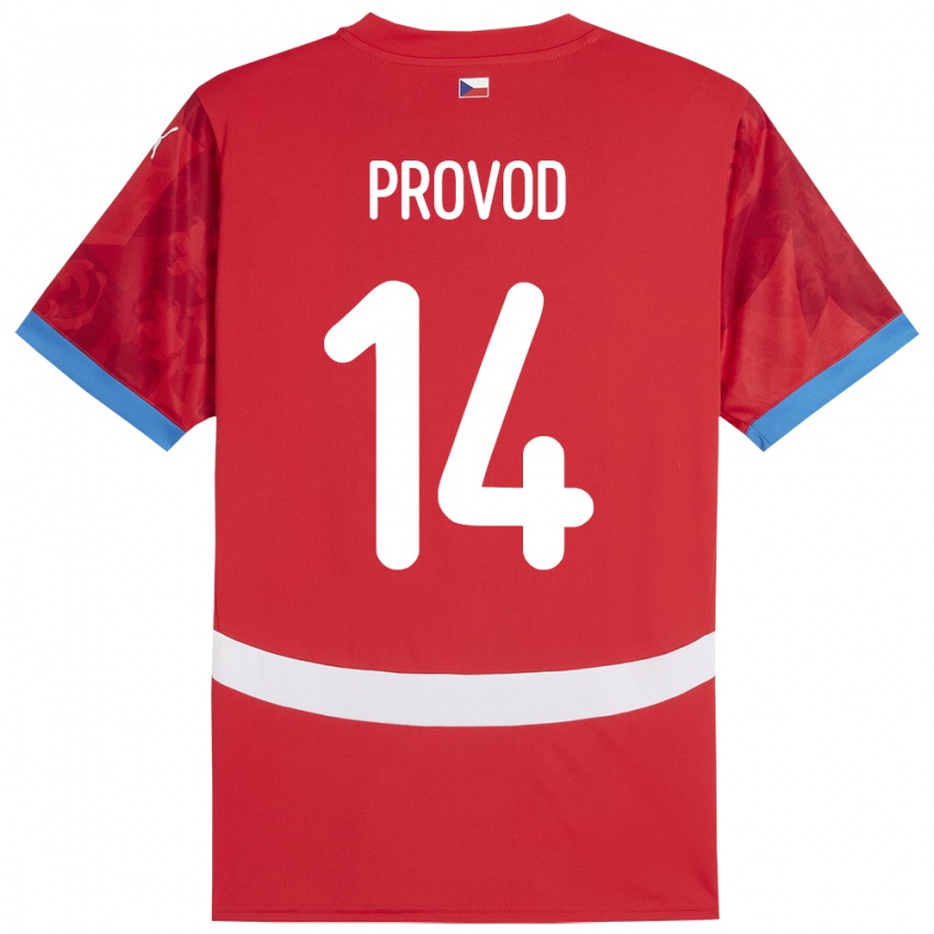 Bambino Maglia Cechia Lukas Provod #14 Rosso Kit Gara Home 24-26 Maglietta