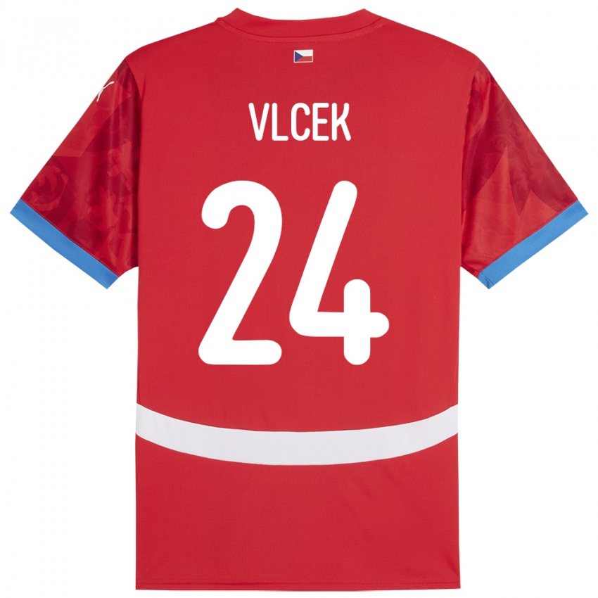 Bambino Maglia Cechia Tomas Vlcek #24 Rosso Kit Gara Home 24-26 Maglietta