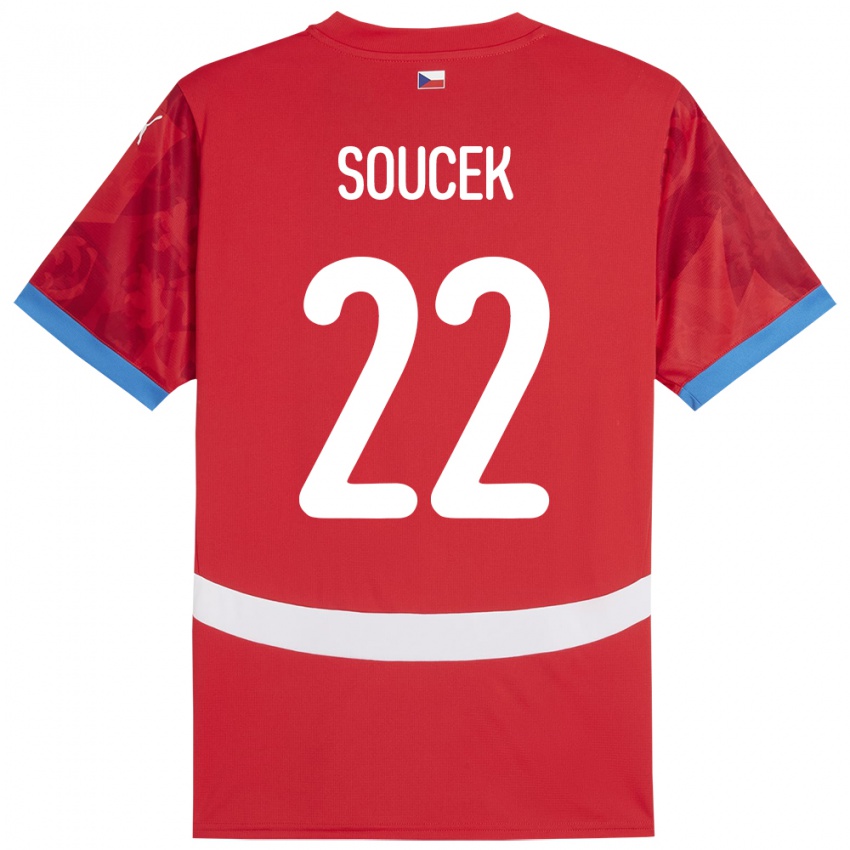 Bambino Maglia Cechia Tomas Soucek #22 Rosso Kit Gara Home 24-26 Maglietta