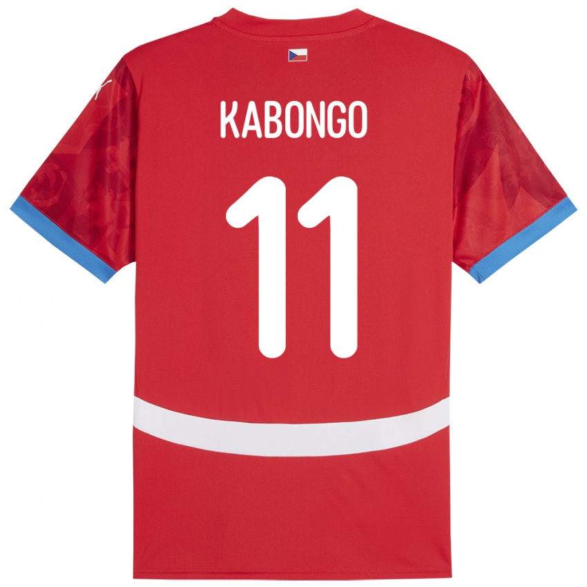 Bambino Maglia Cechia Christophe Kabongo #11 Rosso Kit Gara Home 24-26 Maglietta