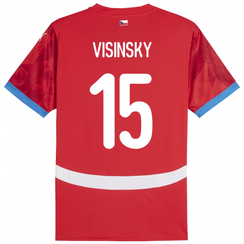 Bambino Maglia Cechia Denis Visinsky #15 Rosso Kit Gara Home 24-26 Maglietta