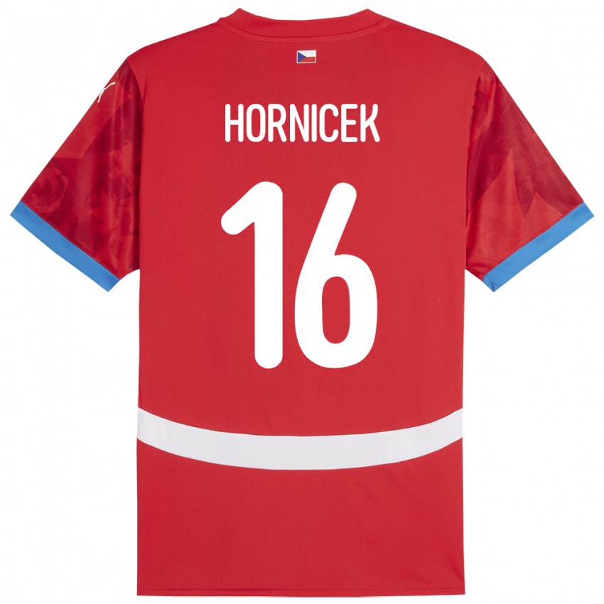 Bambino Maglia Cechia Lukas Hornicek #16 Rosso Kit Gara Home 24-26 Maglietta