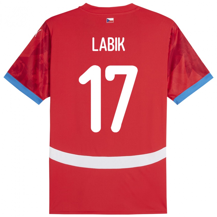 Bambino Maglia Cechia Albert Labik #17 Rosso Kit Gara Home 24-26 Maglietta