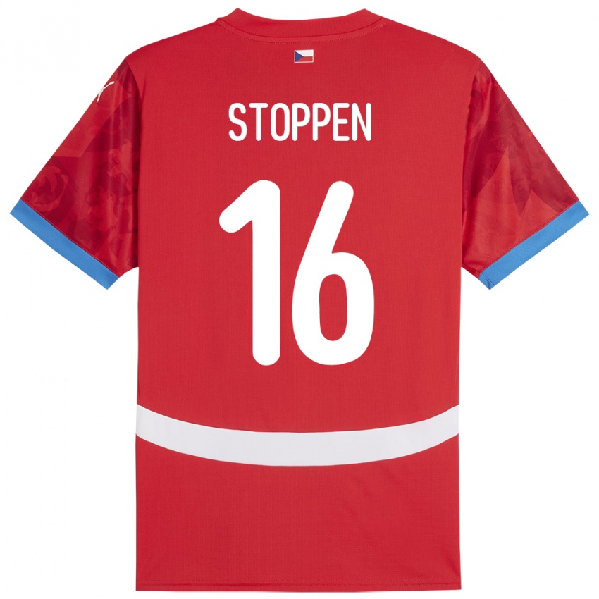 Bambino Maglia Cechia Tadeas Stoppen #16 Rosso Kit Gara Home 24-26 Maglietta