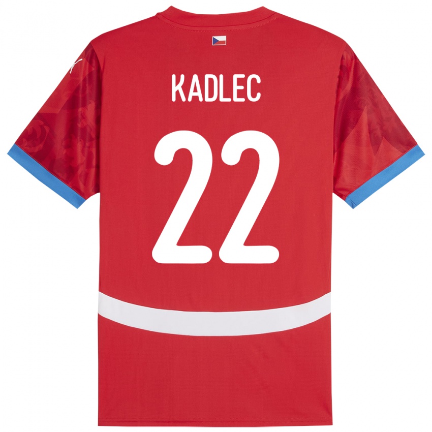 Bambino Maglia Cechia Adam Kadlec #22 Rosso Kit Gara Home 24-26 Maglietta