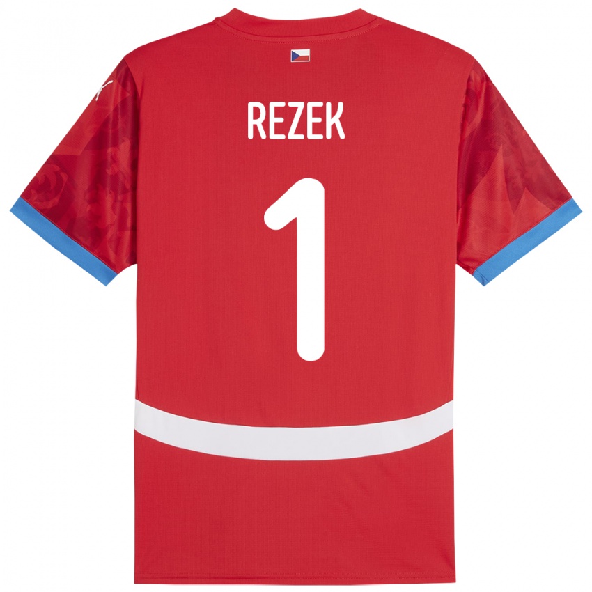 Bambino Maglia Cechia Adam Rezek #1 Rosso Kit Gara Home 24-26 Maglietta