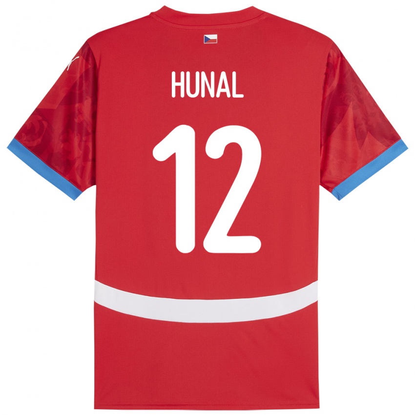 Bambino Maglia Cechia Eric Hunal #12 Rosso Kit Gara Home 24-26 Maglietta