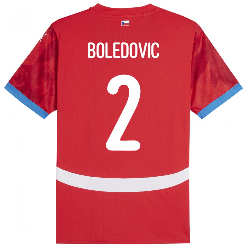 Bambino Maglia Cechia Tobias Boledovic #2 Rosso Kit Gara Home 24-26 Maglietta