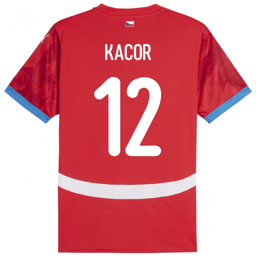 Bambino Maglia Cechia Pavel Kacor #12 Rosso Kit Gara Home 24-26 Maglietta