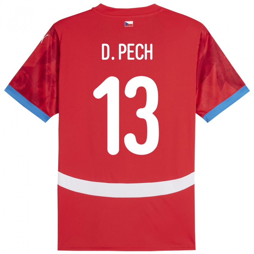 Bambino Maglia Cechia Dominik Pech #13 Rosso Kit Gara Home 24-26 Maglietta