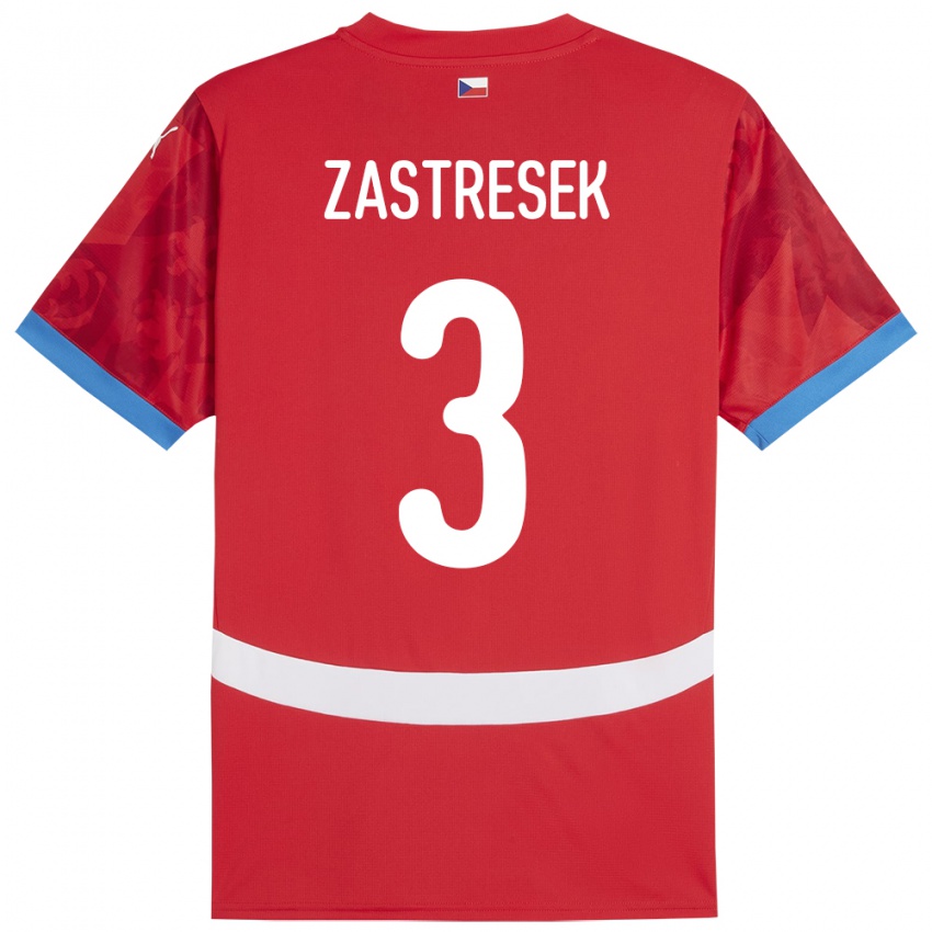 Bambino Maglia Cechia Matous Zastresek #3 Rosso Kit Gara Home 24-26 Maglietta