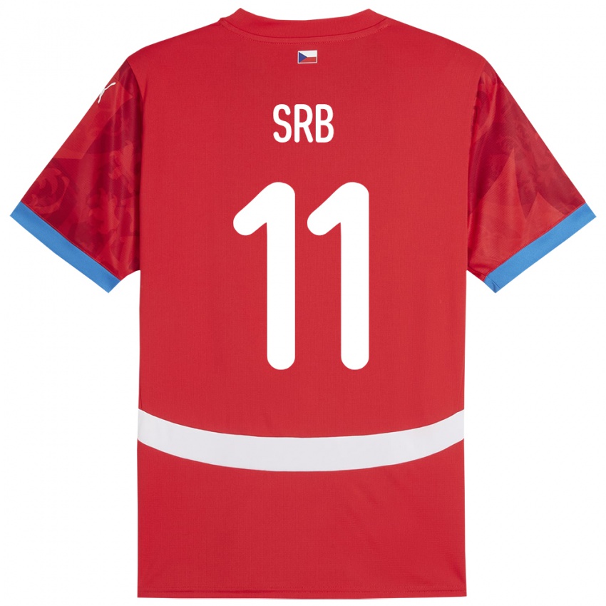 Bambino Maglia Cechia Matous Srb #11 Rosso Kit Gara Home 24-26 Maglietta