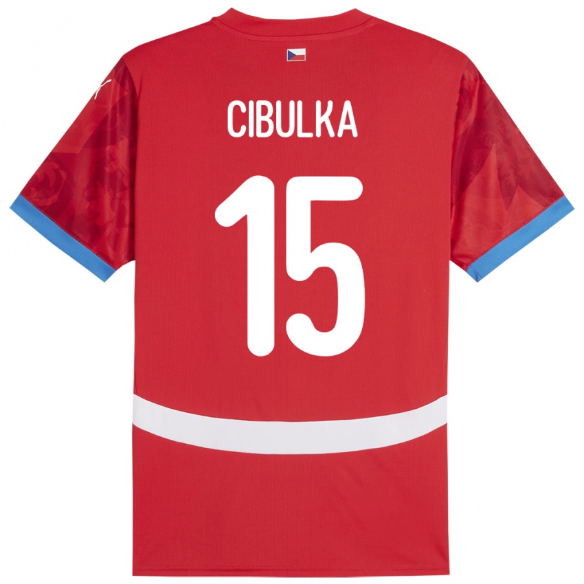 Bambino Maglia Cechia Oskar Cibulka #15 Rosso Kit Gara Home 24-26 Maglietta