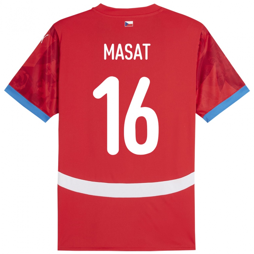 Bambino Maglia Cechia Jakub Masat #16 Rosso Kit Gara Home 24-26 Maglietta