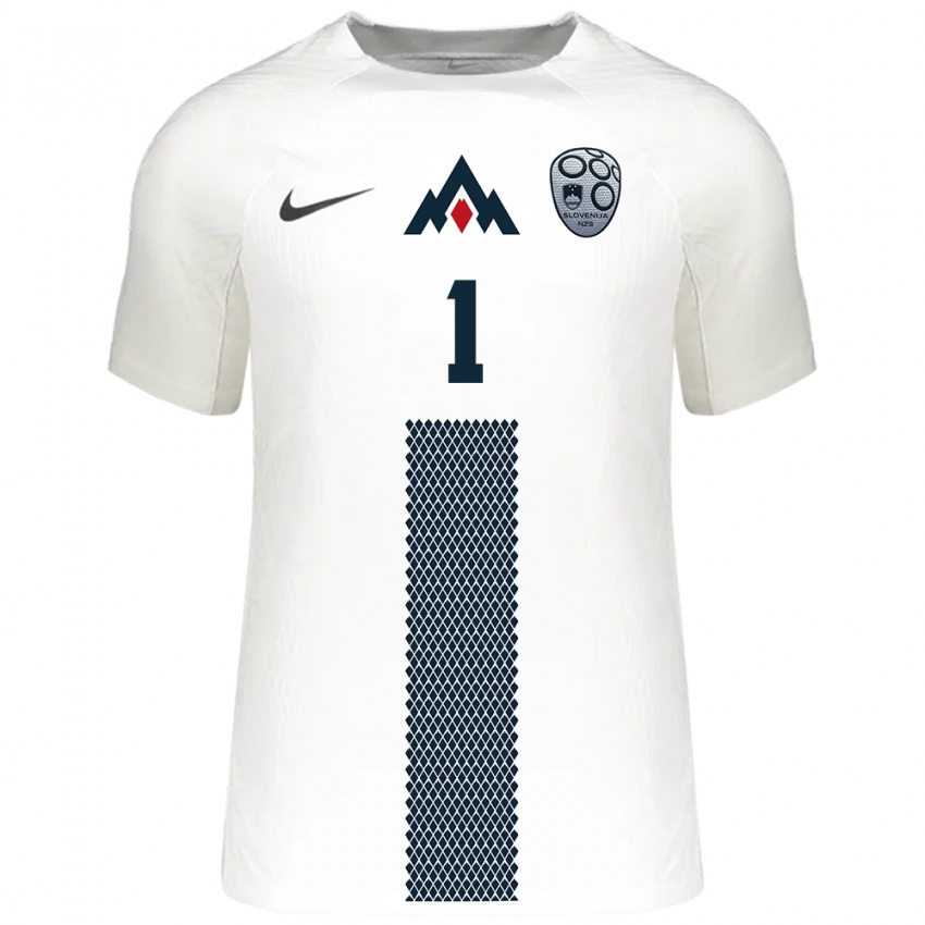 Bambino Maglia Slovenia Tai Znuderl #1 Bianco Kit Gara Home 24-26 Maglietta