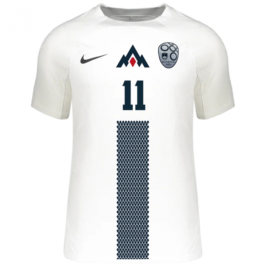 Bambino Maglia Slovenia Gal Napecnik #11 Bianco Kit Gara Home 24-26 Maglietta