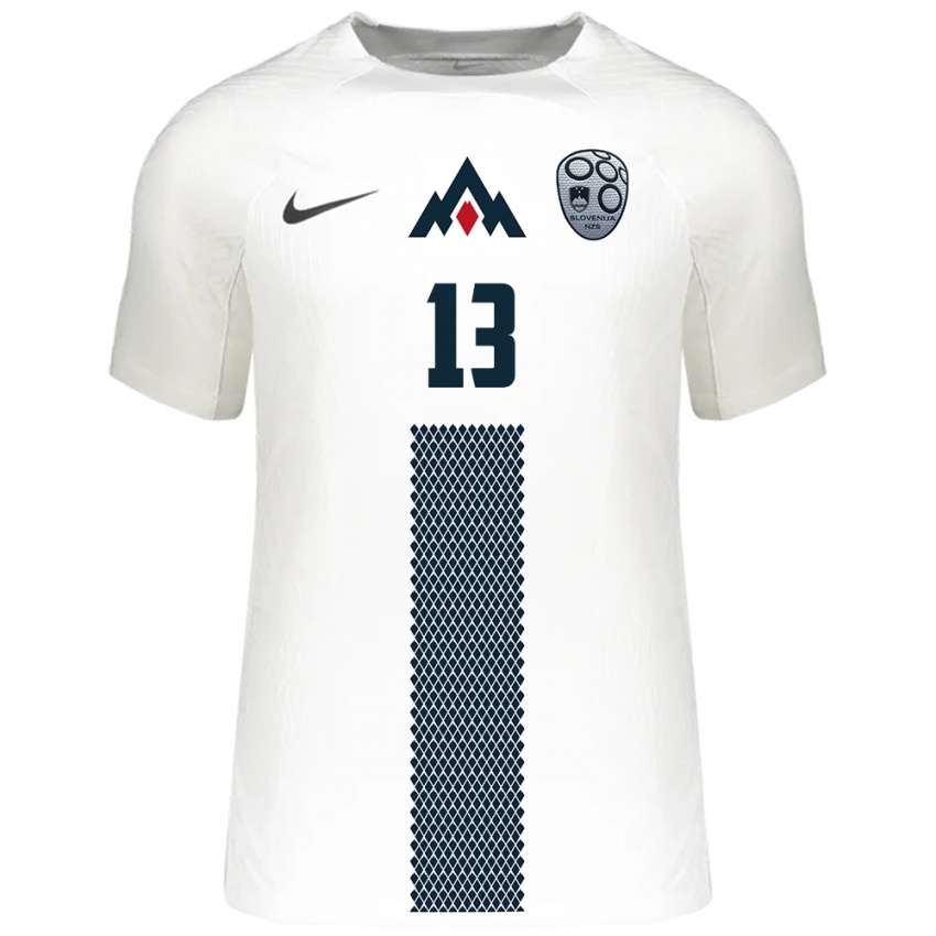 Bambino Maglia Slovenia Zala Kuštrin #13 Bianco Kit Gara Home 24-26 Maglietta