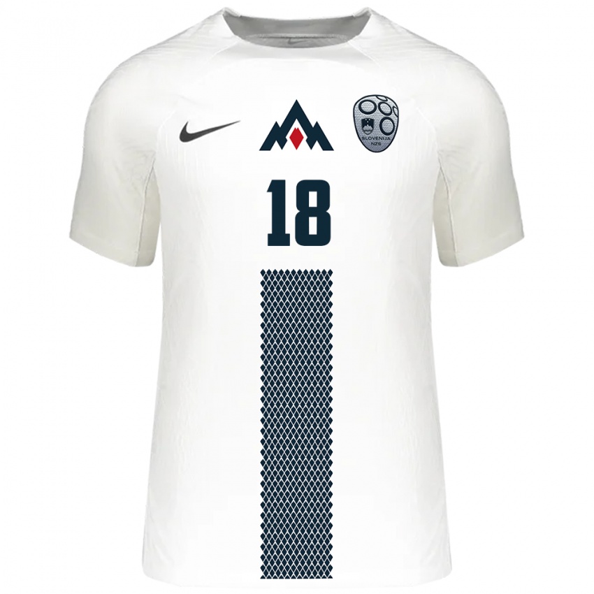 Bambino Maglia Slovenia Zan Vipotnik #18 Bianco Kit Gara Home 24-26 Maglietta