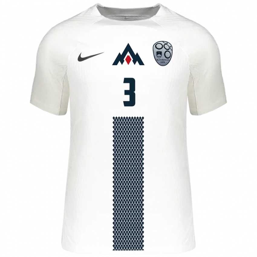 Bambino Maglia Slovenia Anze Zabukovec #3 Bianco Kit Gara Home 24-26 Maglietta