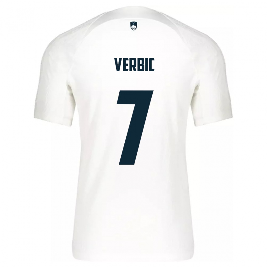 Bambino Maglia Slovenia Benjamin Verbic #7 Bianco Kit Gara Home 24-26 Maglietta