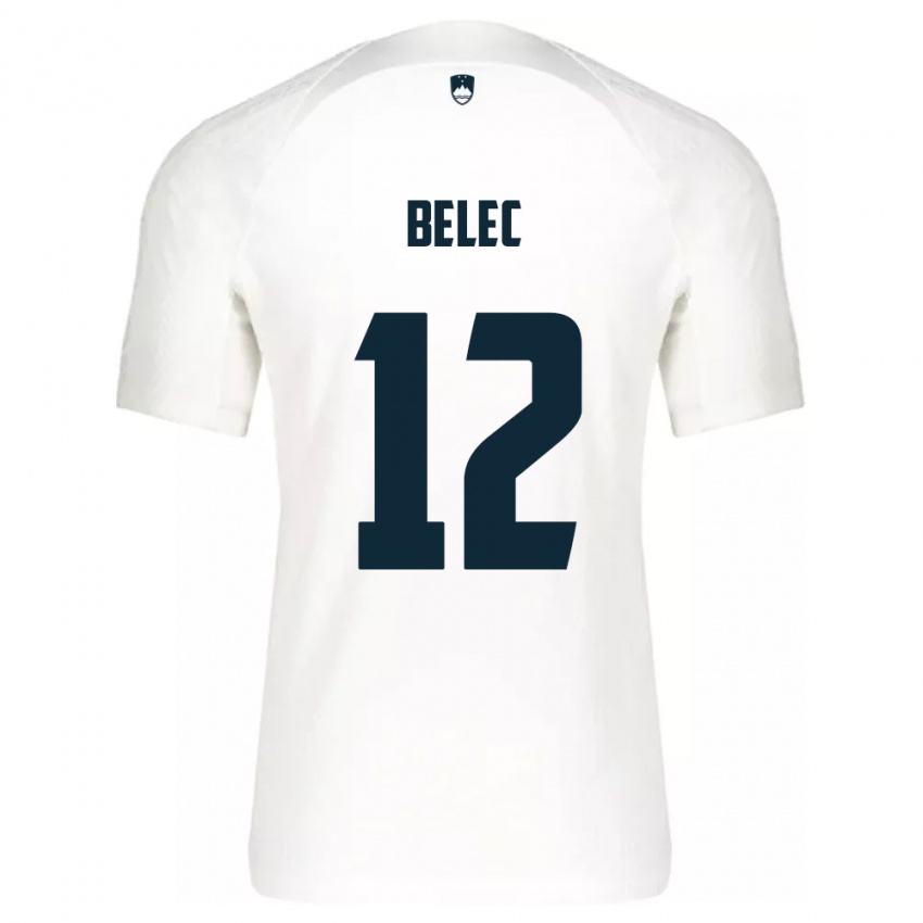 Bambino Maglia Slovenia Vid Belec #12 Bianco Kit Gara Home 24-26 Maglietta