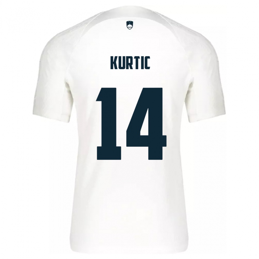 Bambino Maglia Slovenia Jasmin Kurtic #14 Bianco Kit Gara Home 24-26 Maglietta