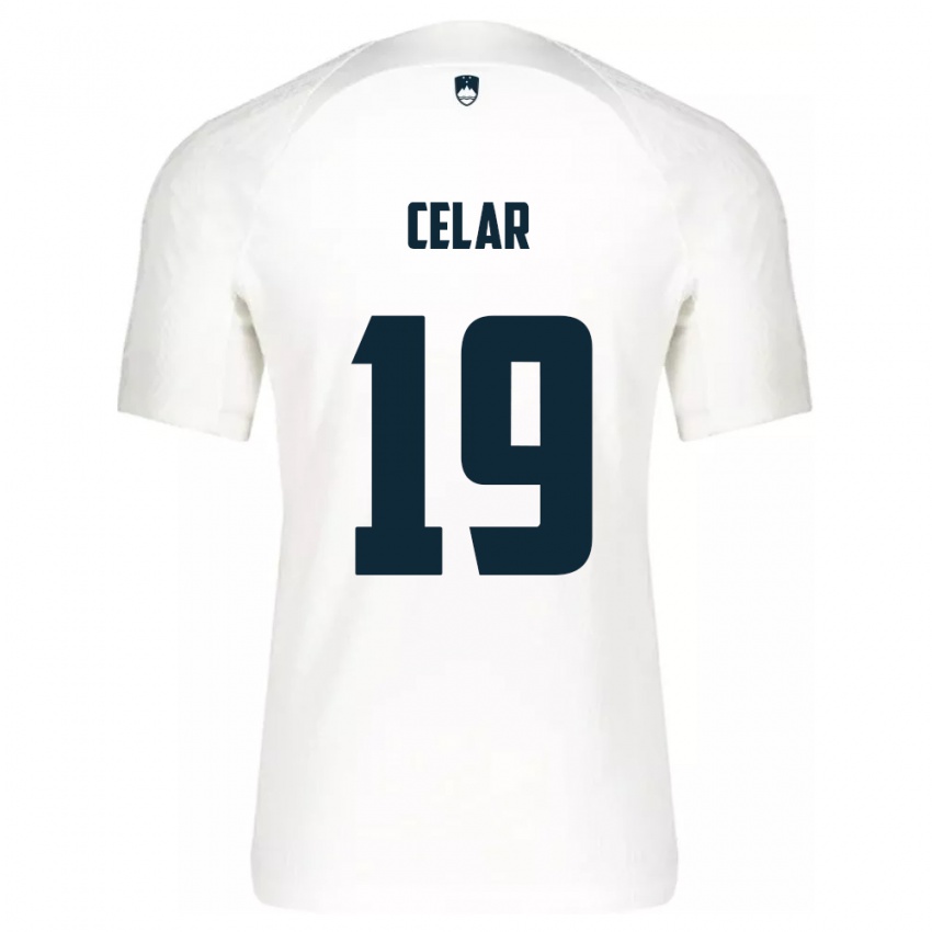 Bambino Maglia Slovenia Zan Celar #19 Bianco Kit Gara Home 24-26 Maglietta