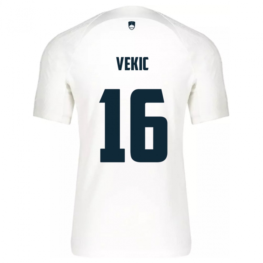 Bambino Maglia Slovenia Igor Vekic #16 Bianco Kit Gara Home 24-26 Maglietta