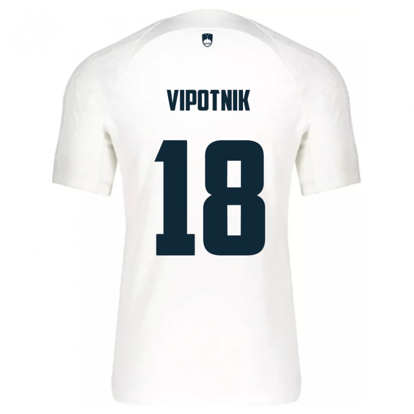 Bambino Maglia Slovenia Zan Vipotnik #18 Bianco Kit Gara Home 24-26 Maglietta