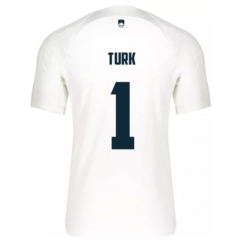 Bambino Maglia Slovenia Martin Turk #1 Bianco Kit Gara Home 24-26 Maglietta