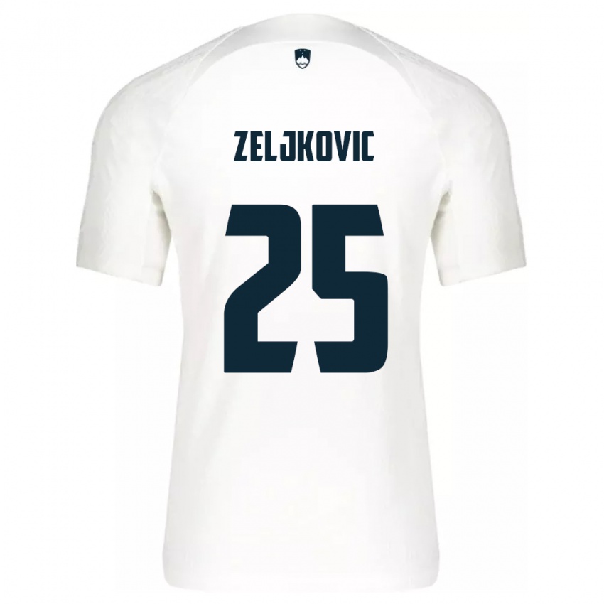 Bambino Maglia Slovenia Adrian Zeljkovic #25 Bianco Kit Gara Home 24-26 Maglietta