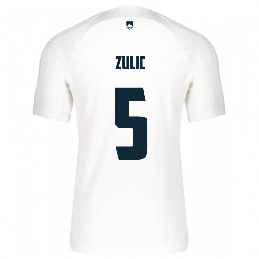 Bambino Maglia Slovenia Anel Zulic #5 Bianco Kit Gara Home 24-26 Maglietta