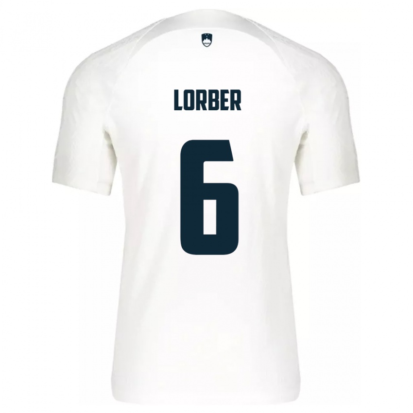 Bambino Maglia Slovenia Marcel Lorber #6 Bianco Kit Gara Home 24-26 Maglietta