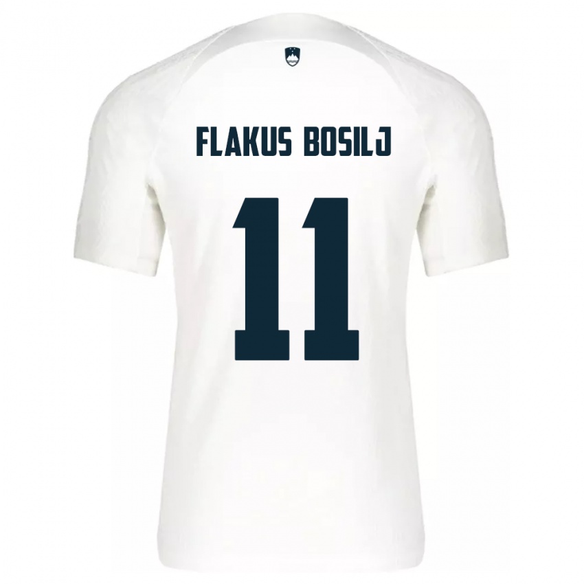 Bambino Maglia Slovenia David Flakus Bosilj #11 Bianco Kit Gara Home 24-26 Maglietta