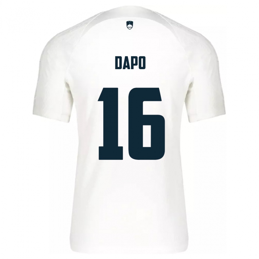 Bambino Maglia Slovenia Jan Dapo #16 Bianco Kit Gara Home 24-26 Maglietta