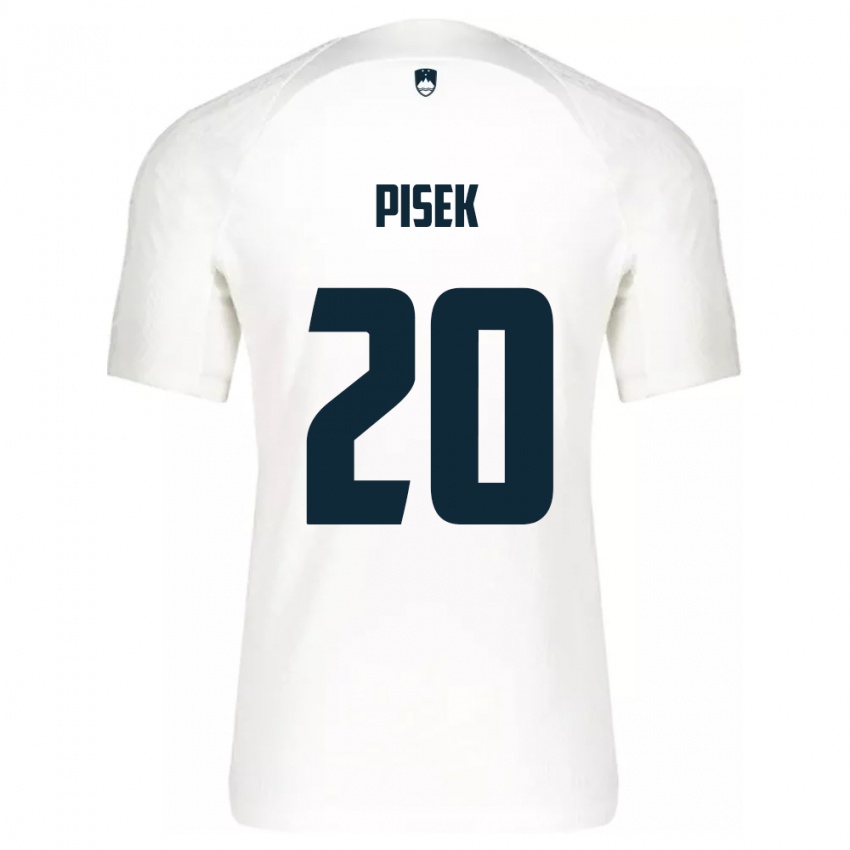 Bambino Maglia Slovenia Jost Pisek #20 Bianco Kit Gara Home 24-26 Maglietta